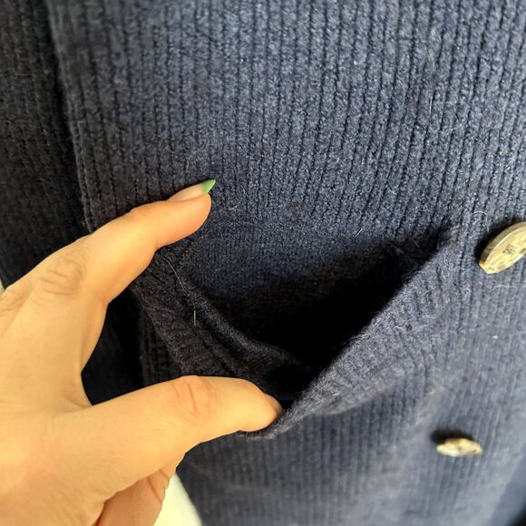 J.crew Long Sleeve Double Breasted Cardigan Jacket Navy XXS Wool Alpaca - Picture 10 of 16